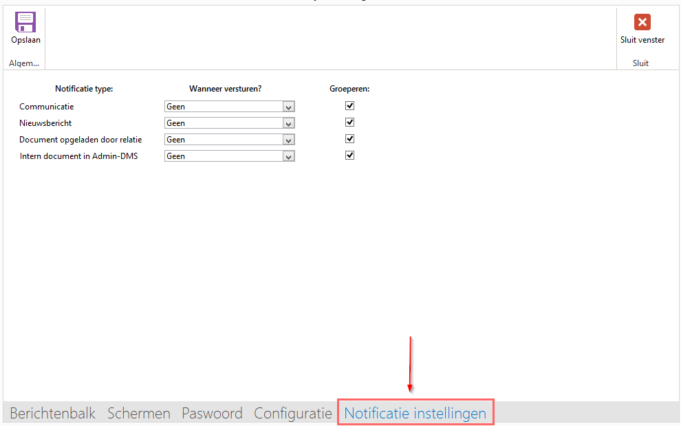 Notificatie instellingen