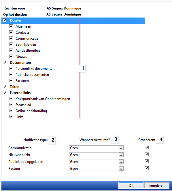 Rechten - notificaties