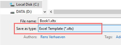 Excel sjabloon