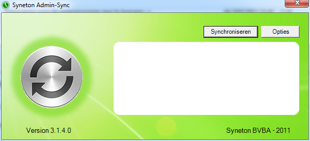 Admin-Sync instellen via de knop Opties